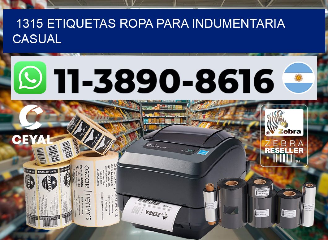 1315 Etiquetas ropa para indumentaria casual