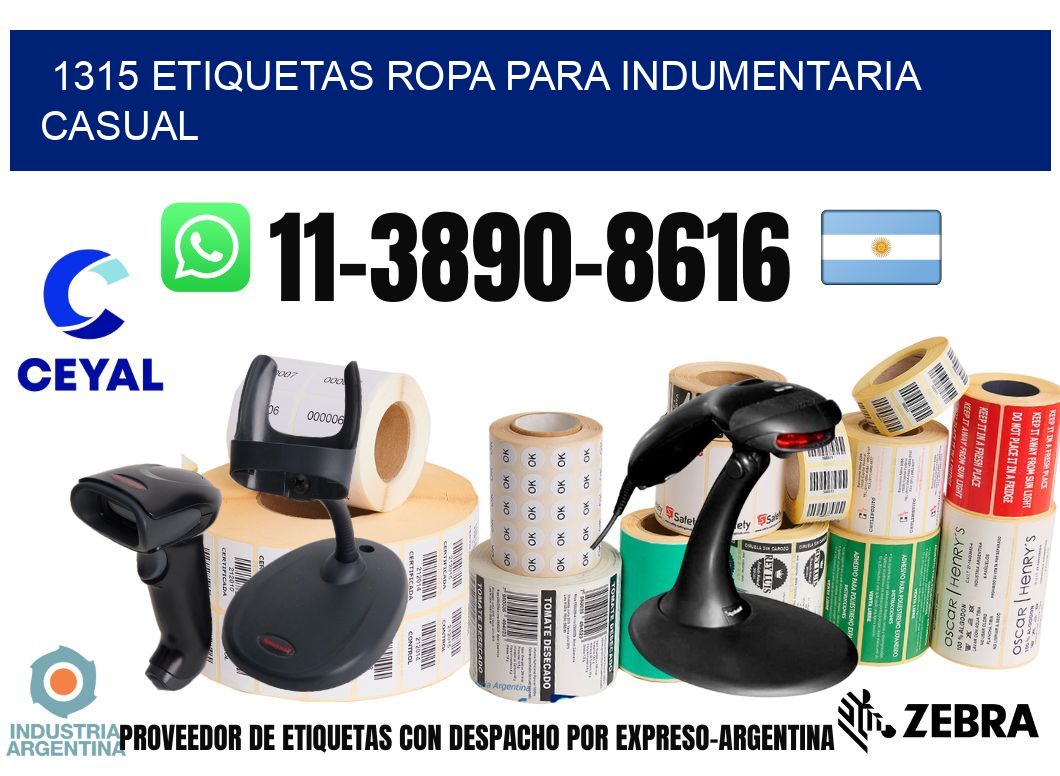 1315 Etiquetas ropa para indumentaria casual