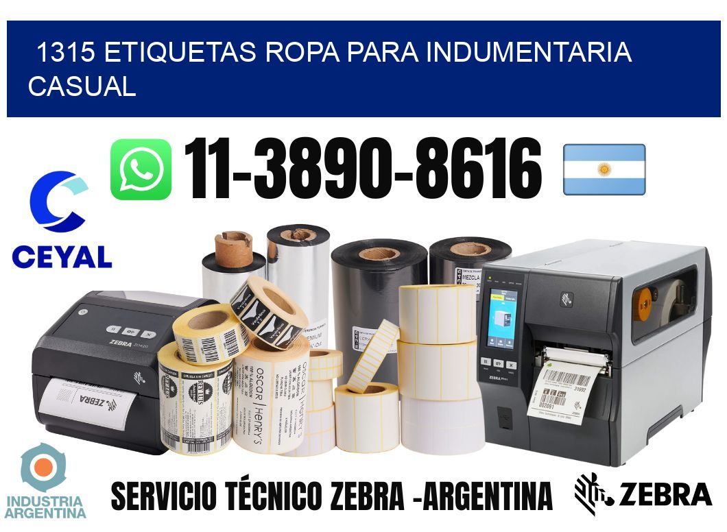 1315 Etiquetas ropa para indumentaria casual
