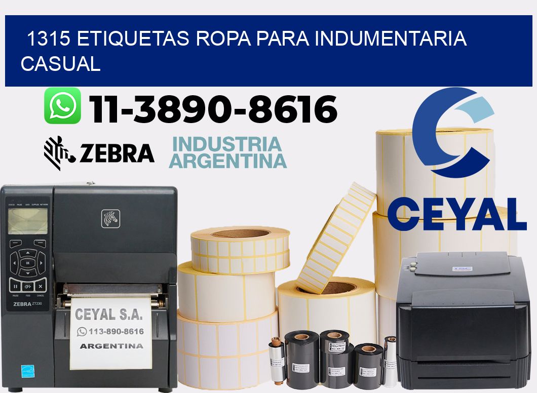 1315 Etiquetas ropa para indumentaria casual