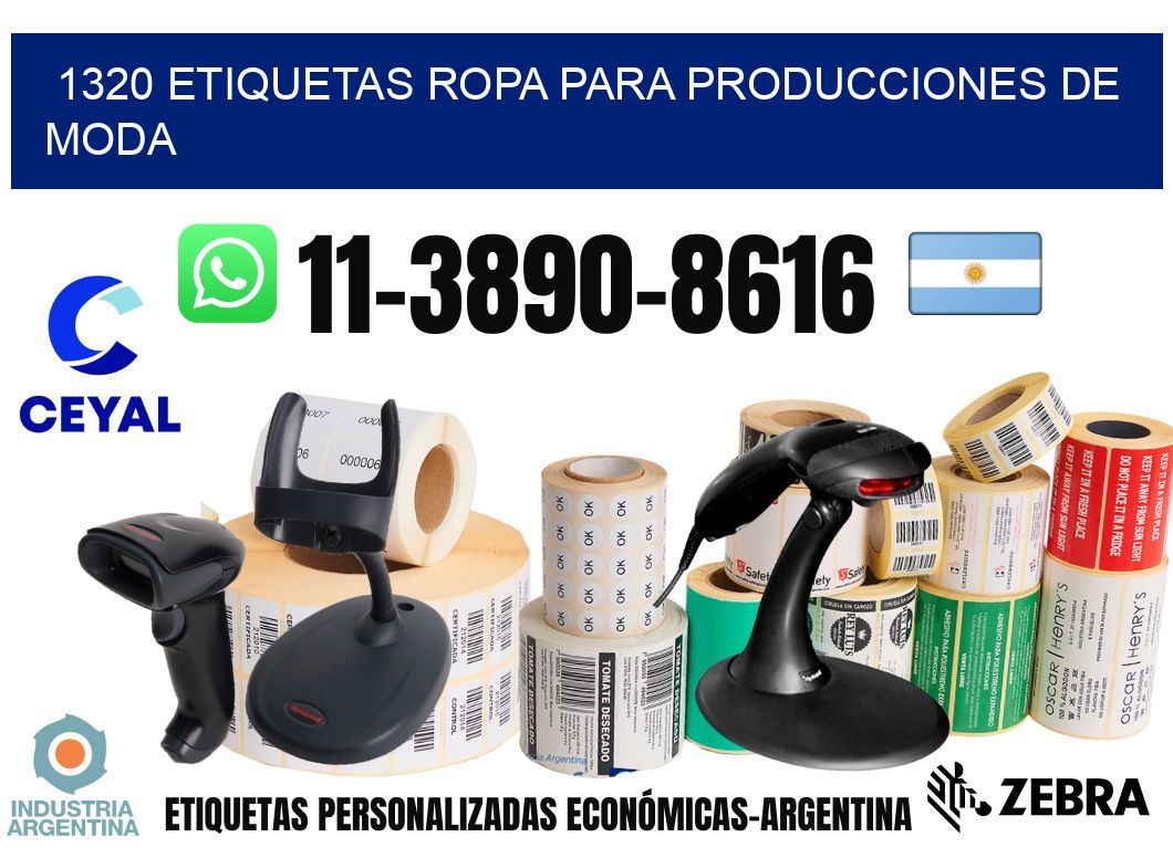 1320 Etiquetas ropa para producciones de moda