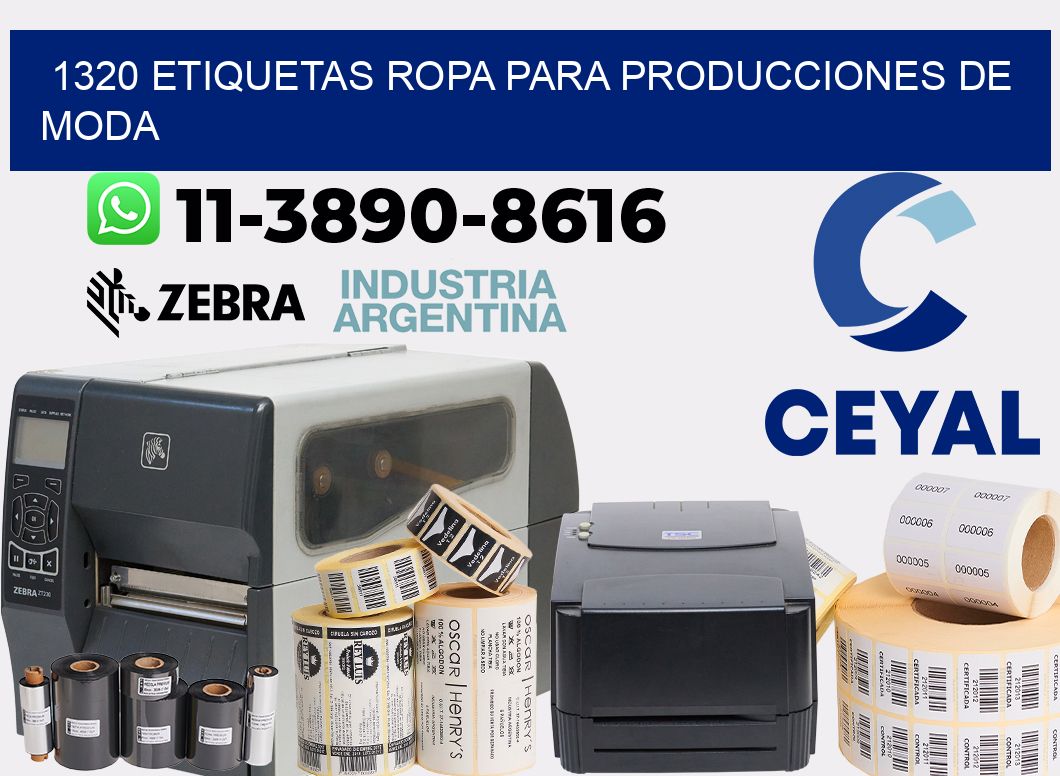 1320 Etiquetas ropa para producciones de moda