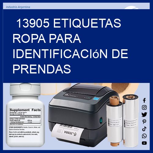13905 Etiquetas ropa para identificación de prendas