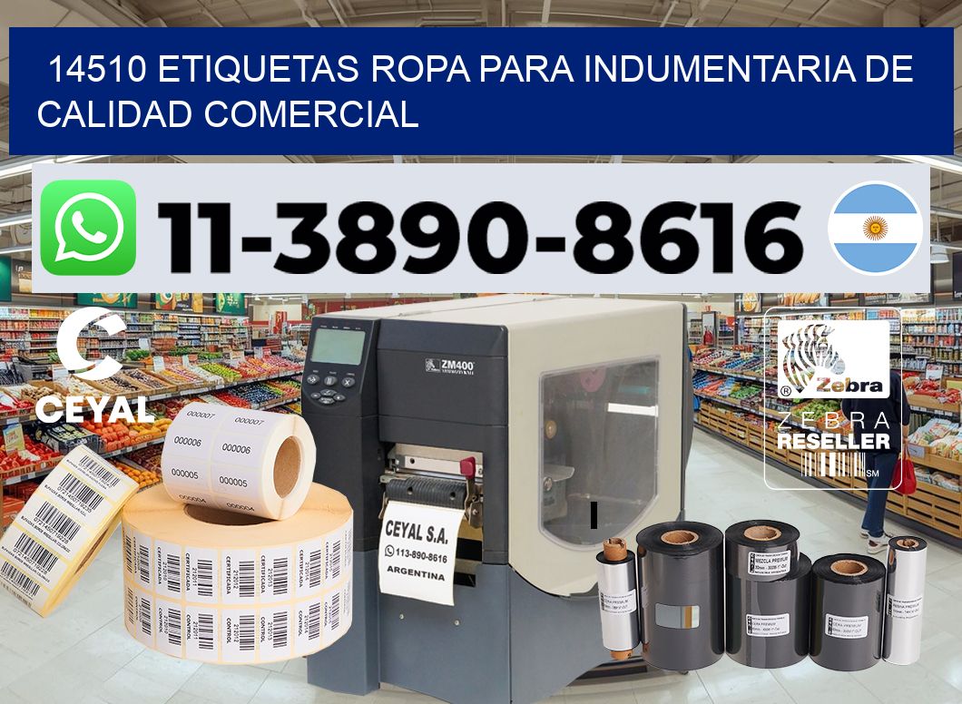 14510 Etiquetas ropa para indumentaria de calidad comercial