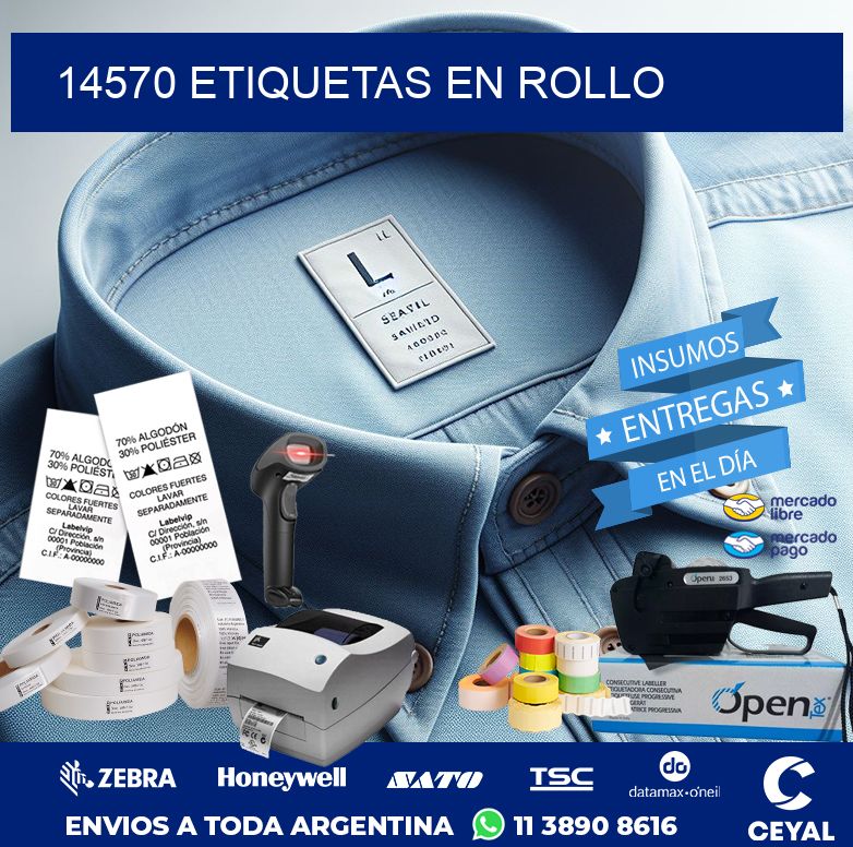 14570 etiquetas en rollo