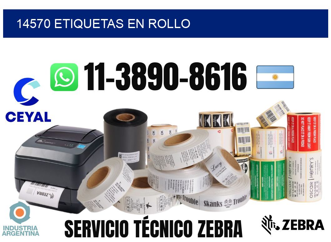 14570 etiquetas en rollo