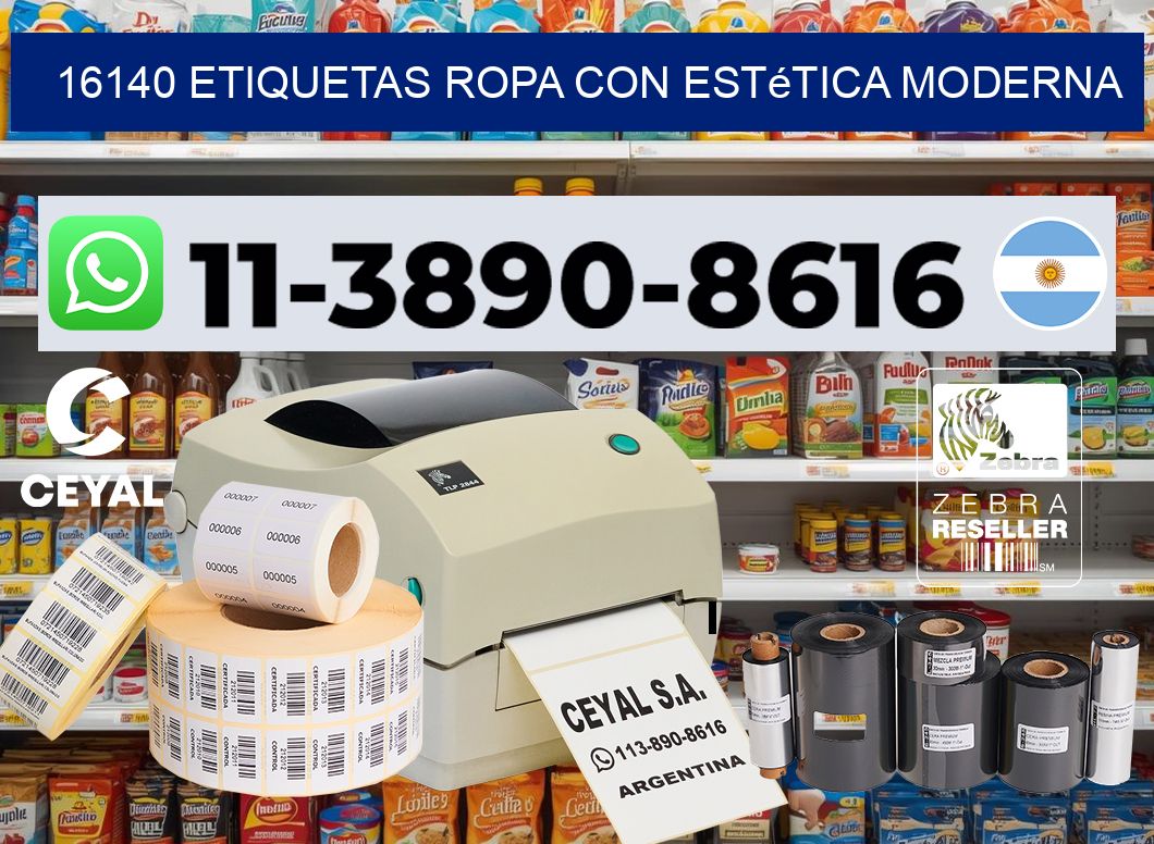 16140 Etiquetas ropa con estética moderna