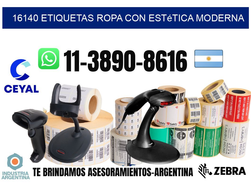 16140 Etiquetas ropa con estética moderna