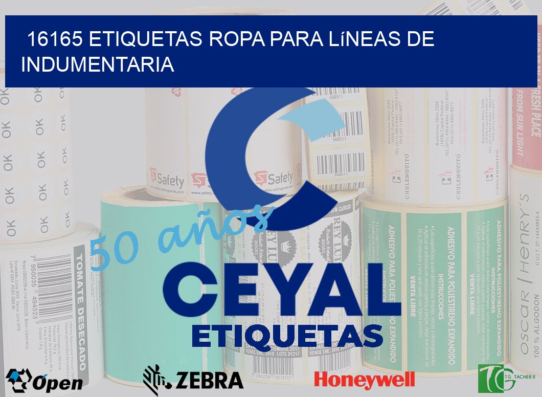 16165 Etiquetas ropa para líneas de indumentaria