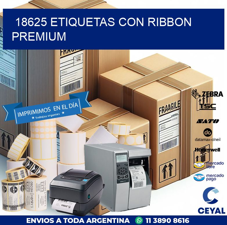 18625 etiquetas con ribbon premium