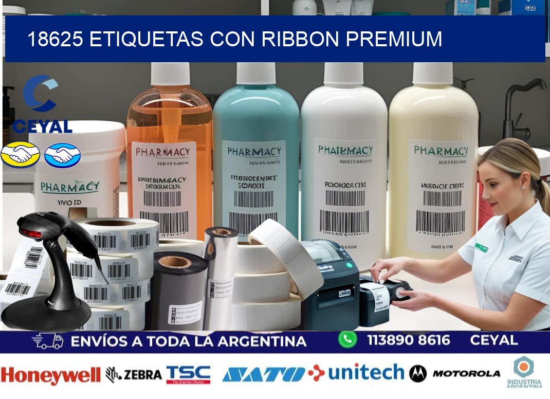 18625 etiquetas con ribbon premium