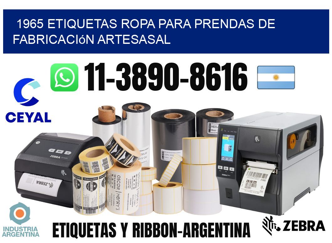 1965 Etiquetas ropa para prendas de fabricación artesasal