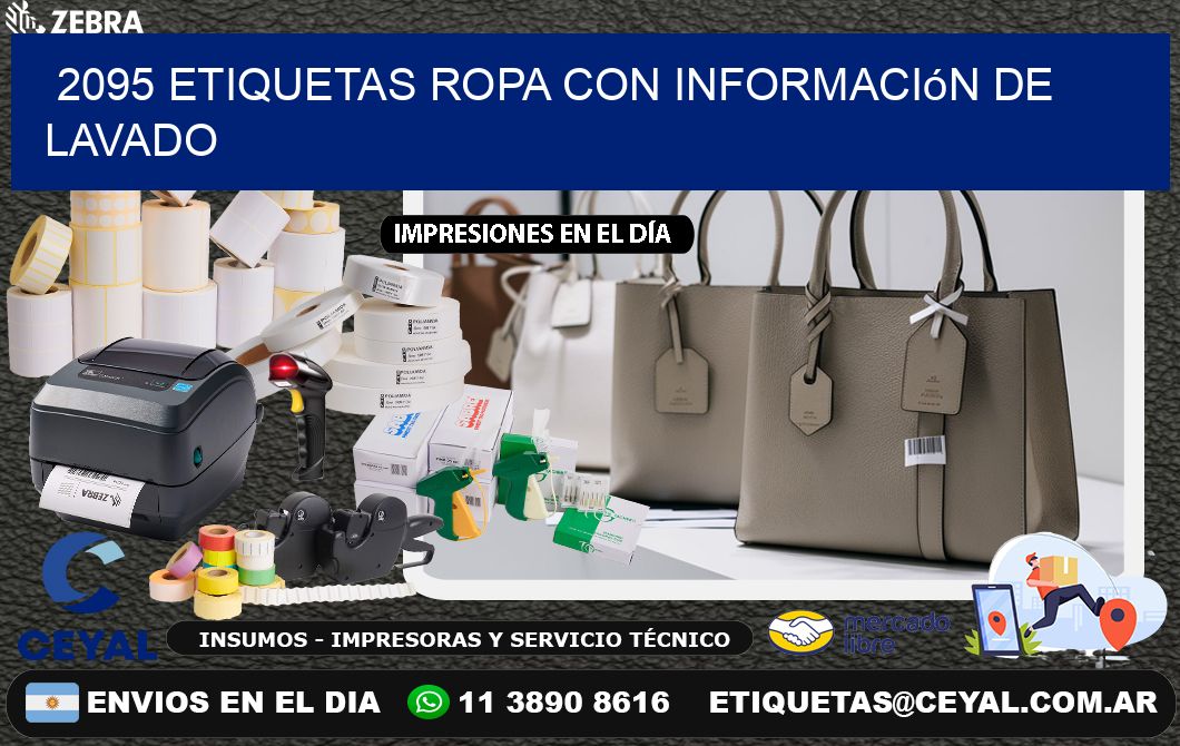 2095 Etiquetas ropa con información de lavado