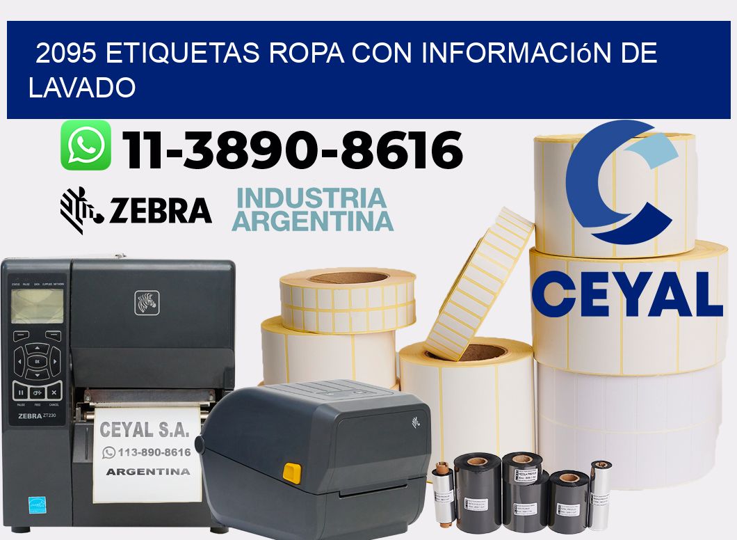 2095 Etiquetas ropa con información de lavado