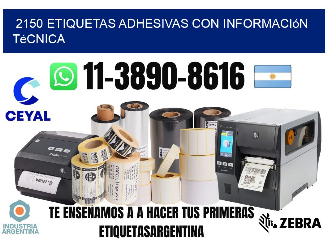 2150 Etiquetas adhesivas con información técnica
