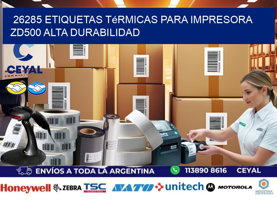 26285 etiquetas térmicas para impresora zd500 alta durabilidad