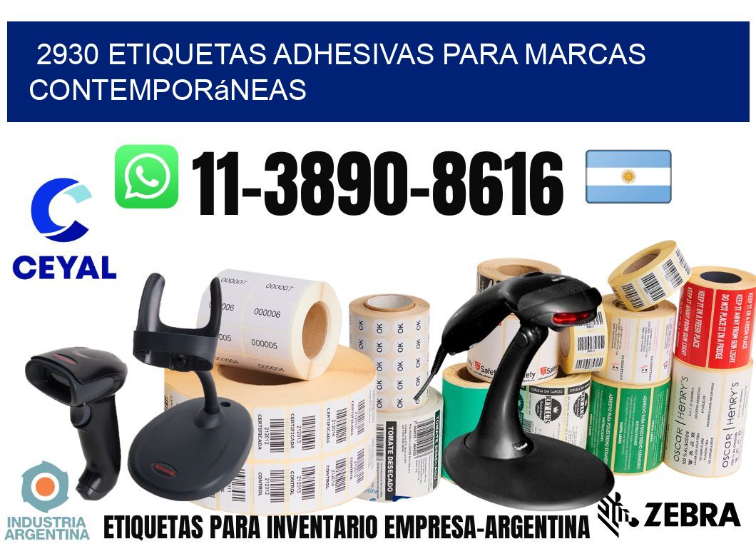2930 Etiquetas adhesivas para marcas contemporáneas
