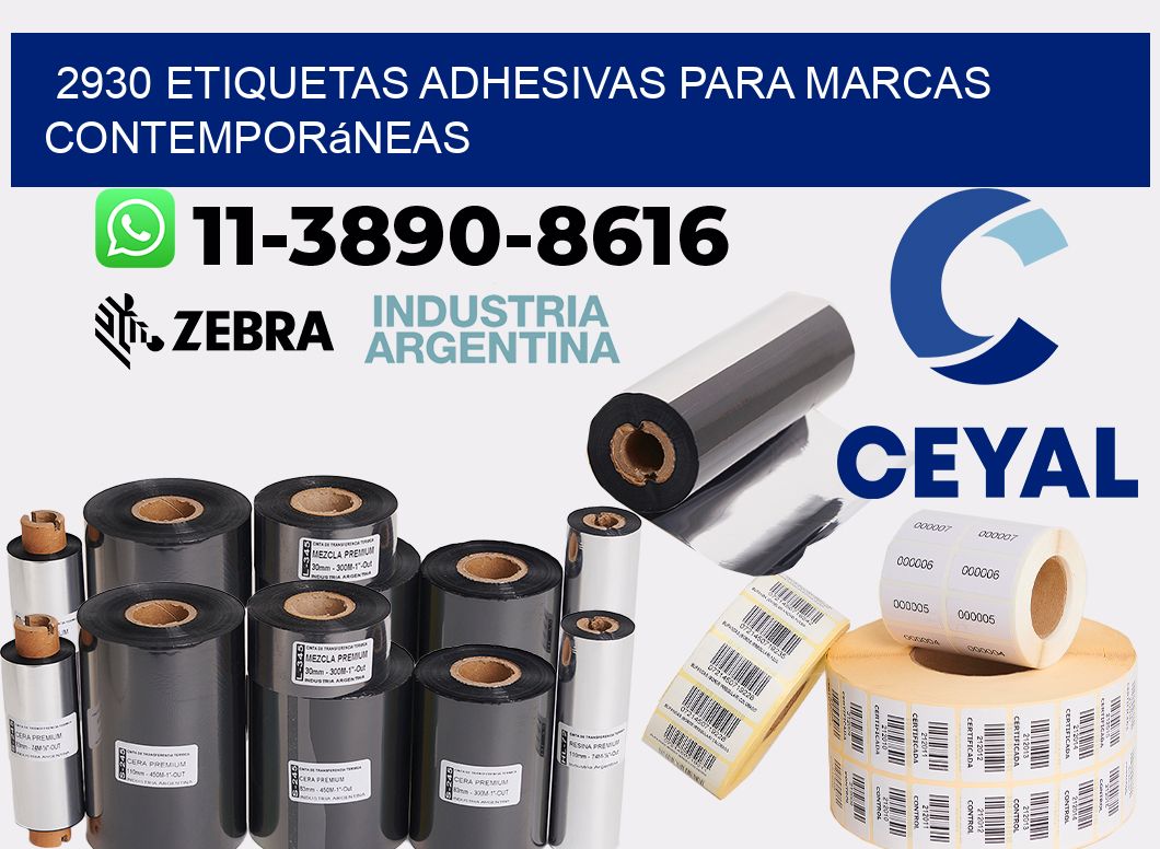 2930 Etiquetas adhesivas para marcas contemporáneas