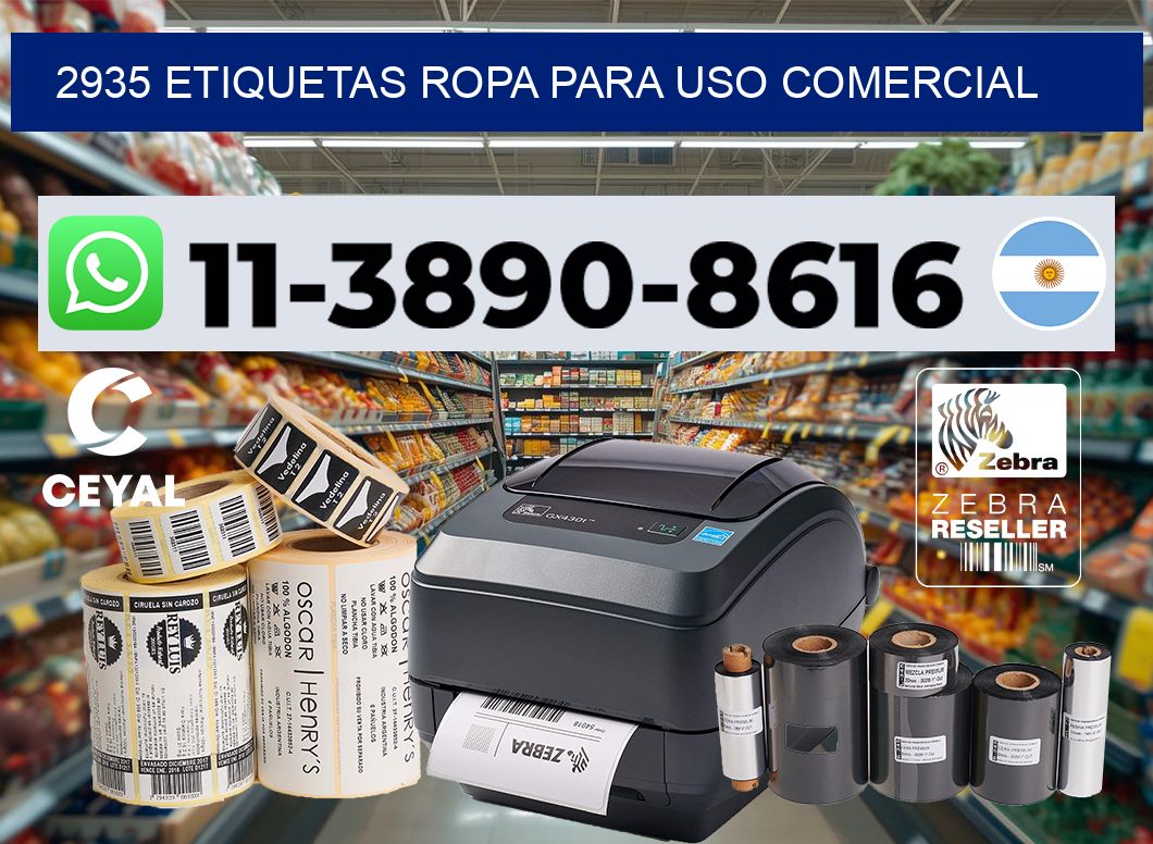 2935 Etiquetas ropa para uso comercial