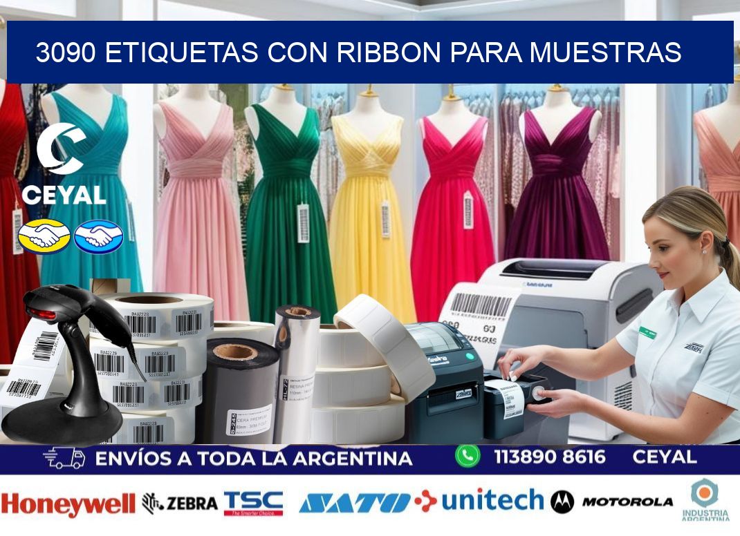 3090 etiquetas con ribbon para muestras