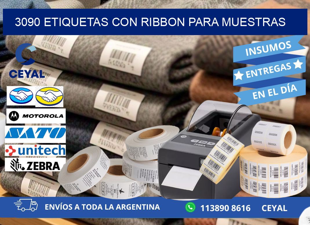 3090 etiquetas con ribbon para muestras