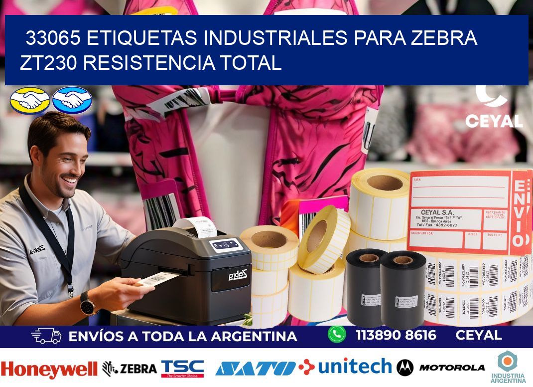 33065 etiquetas industriales para zebra zt230 resistencia total