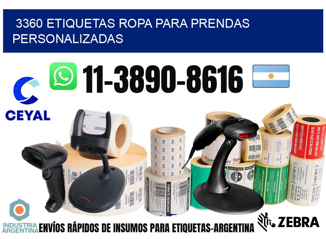 3360 Etiquetas ropa para prendas personalizadas