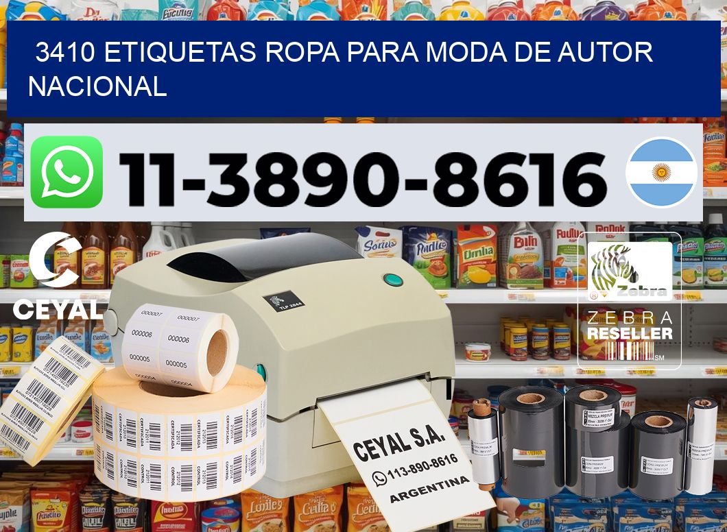 3410 Etiquetas ropa para moda de autor nacional