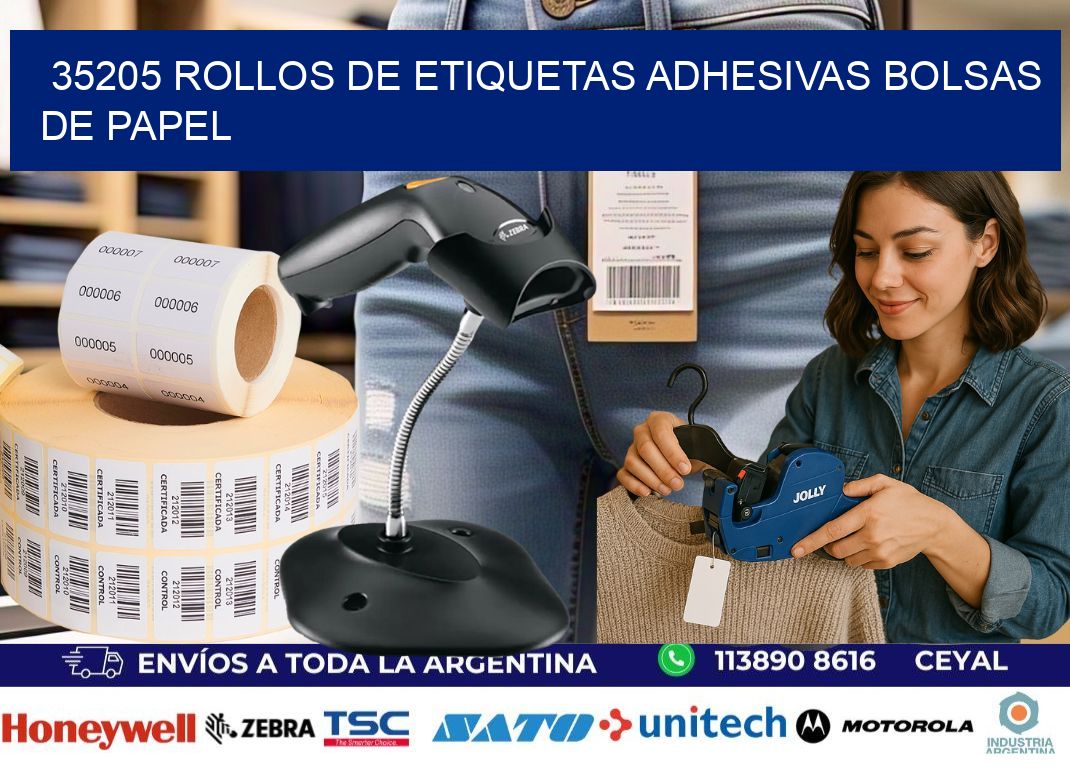 35205 rollos de etiquetas adhesivas bolsas de papel