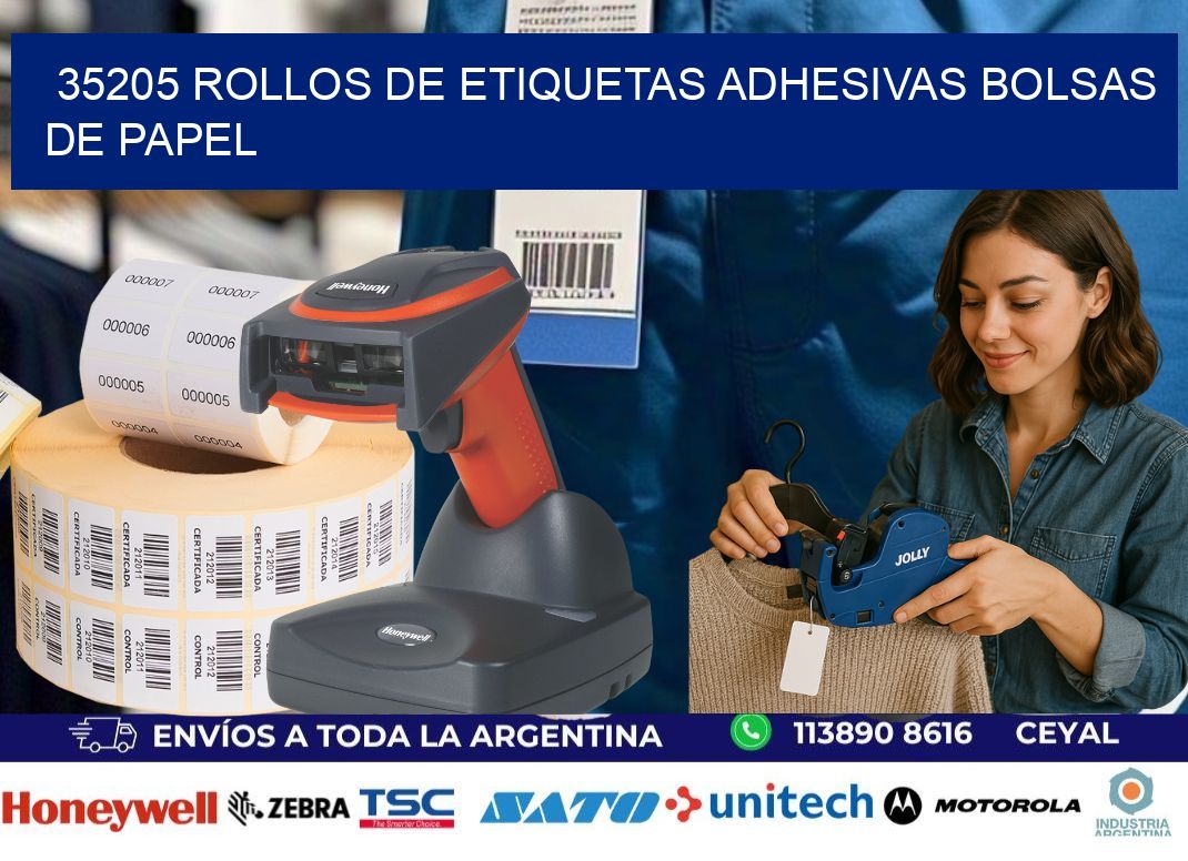 35205 rollos de etiquetas adhesivas bolsas de papel