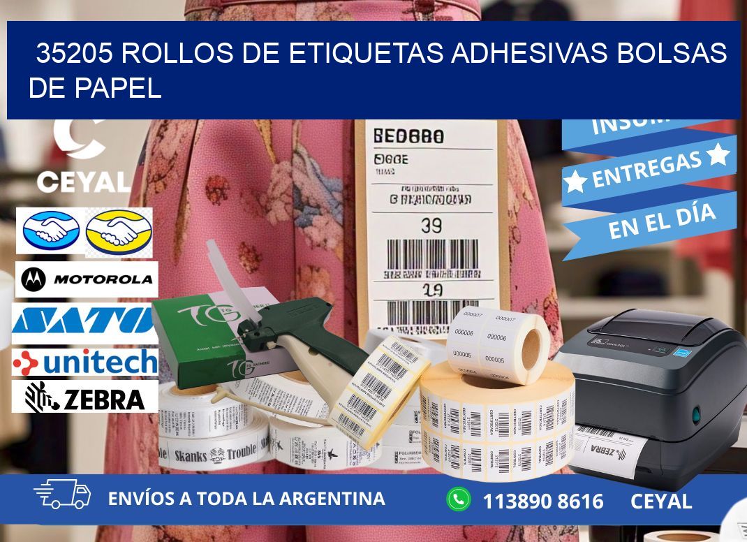 35205 rollos de etiquetas adhesivas bolsas de papel