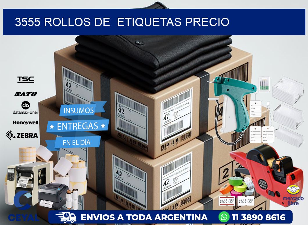 3555 rollos de  etiquetas precio