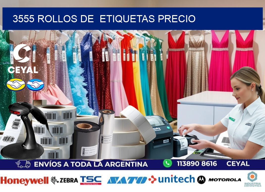 3555 rollos de  etiquetas precio