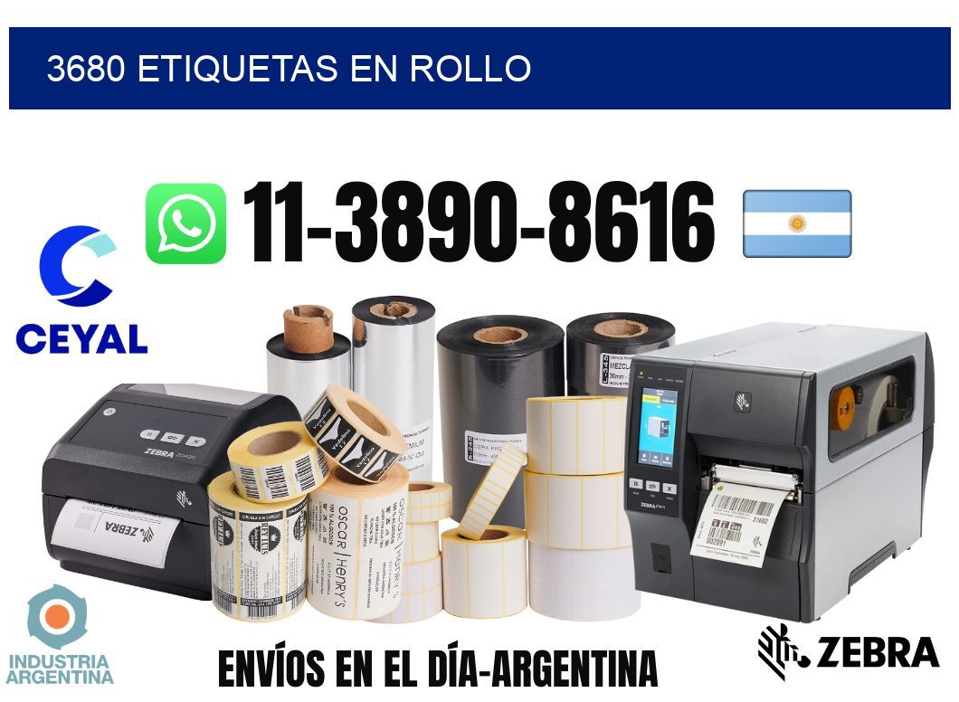 3680 etiquetas en rollo