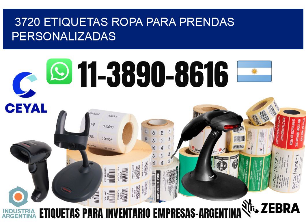 3720 Etiquetas ropa para prendas personalizadas