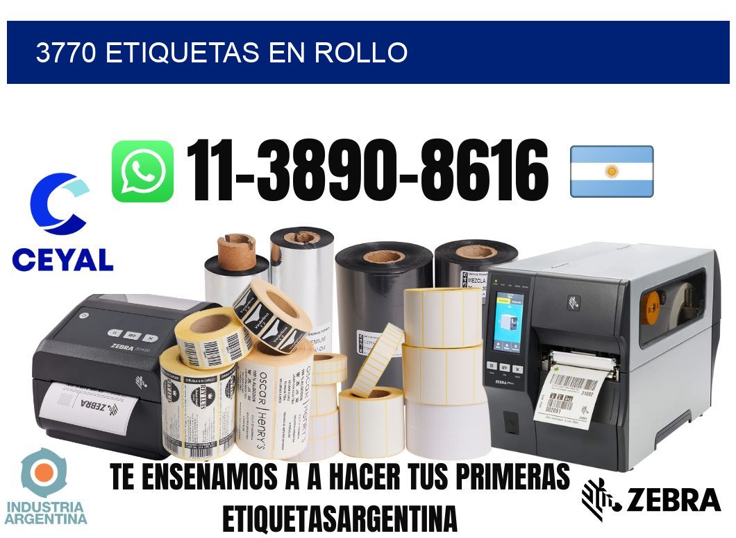 3770 etiquetas en rollo