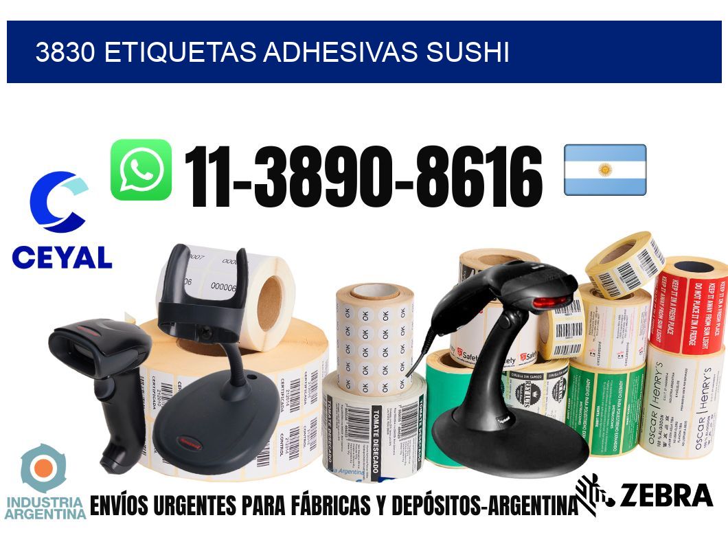 3830 etiquetas adhesivas sushi