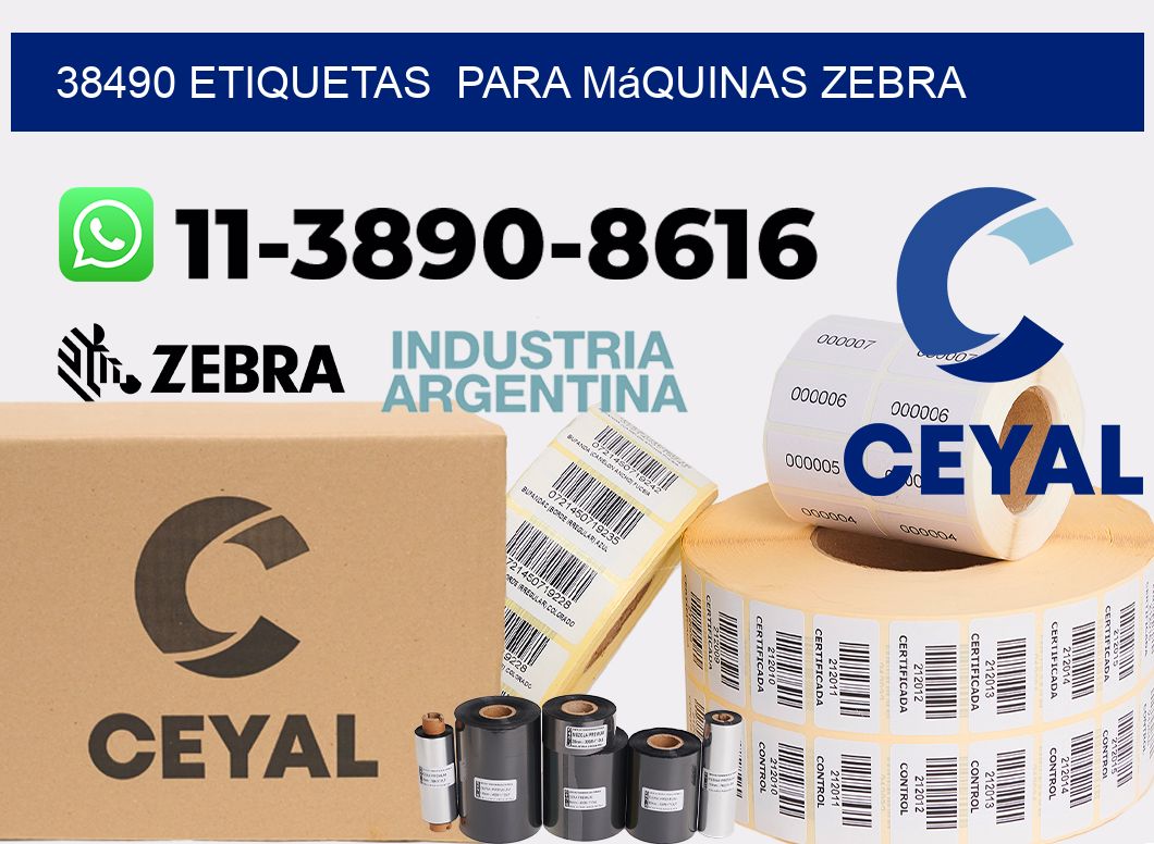 38490 etiquetas para máquinas Zebra