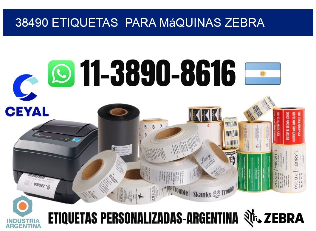 38490 etiquetas para máquinas Zebra