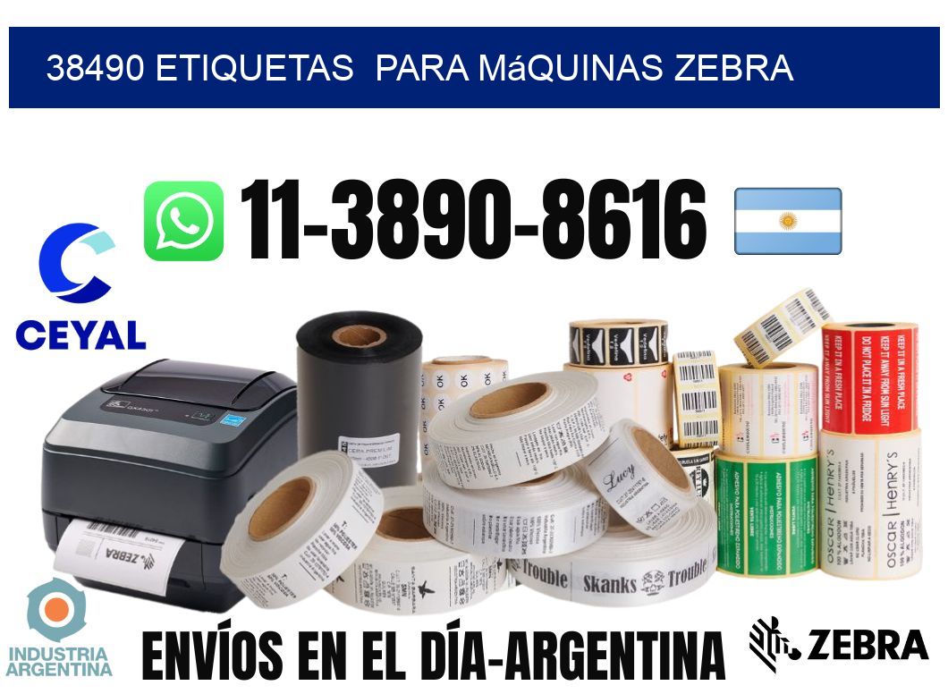 38490 etiquetas para máquinas Zebra