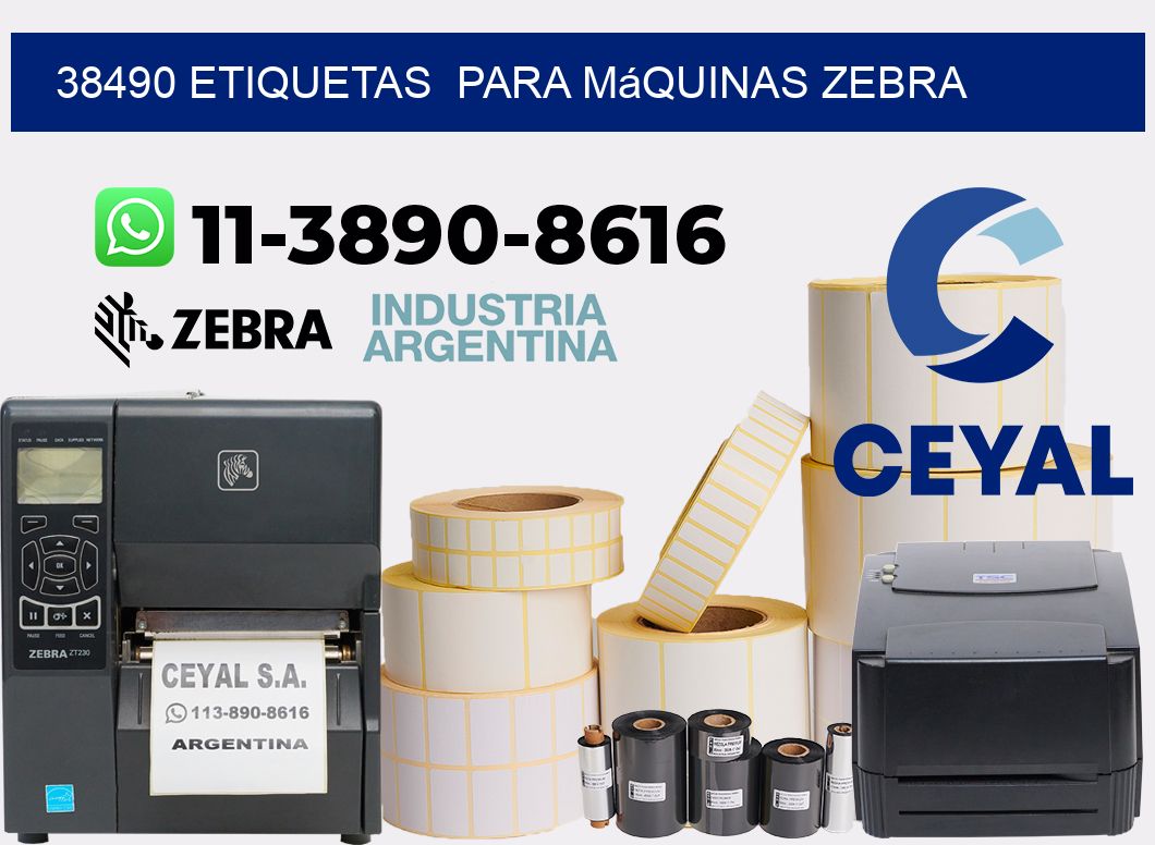 38490 etiquetas para máquinas Zebra
