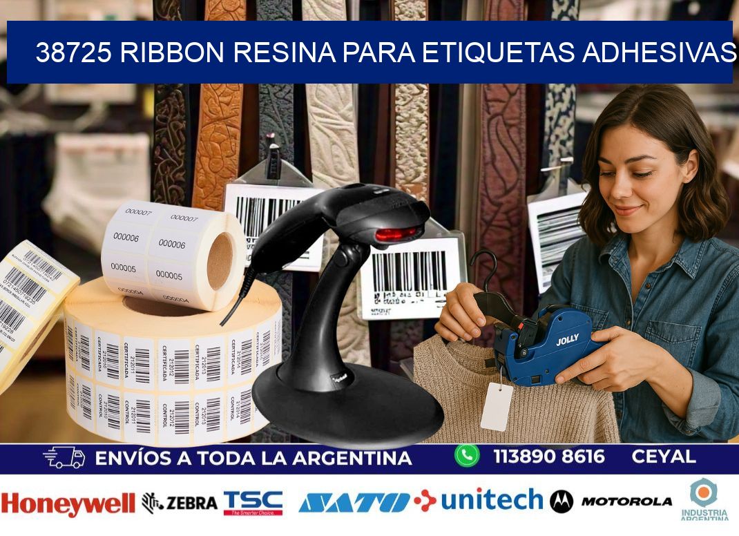 38725 ribbon resina para etiquetas adhesivas