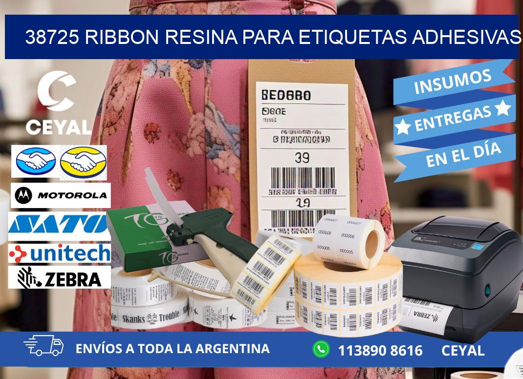 38725 ribbon resina para etiquetas adhesivas