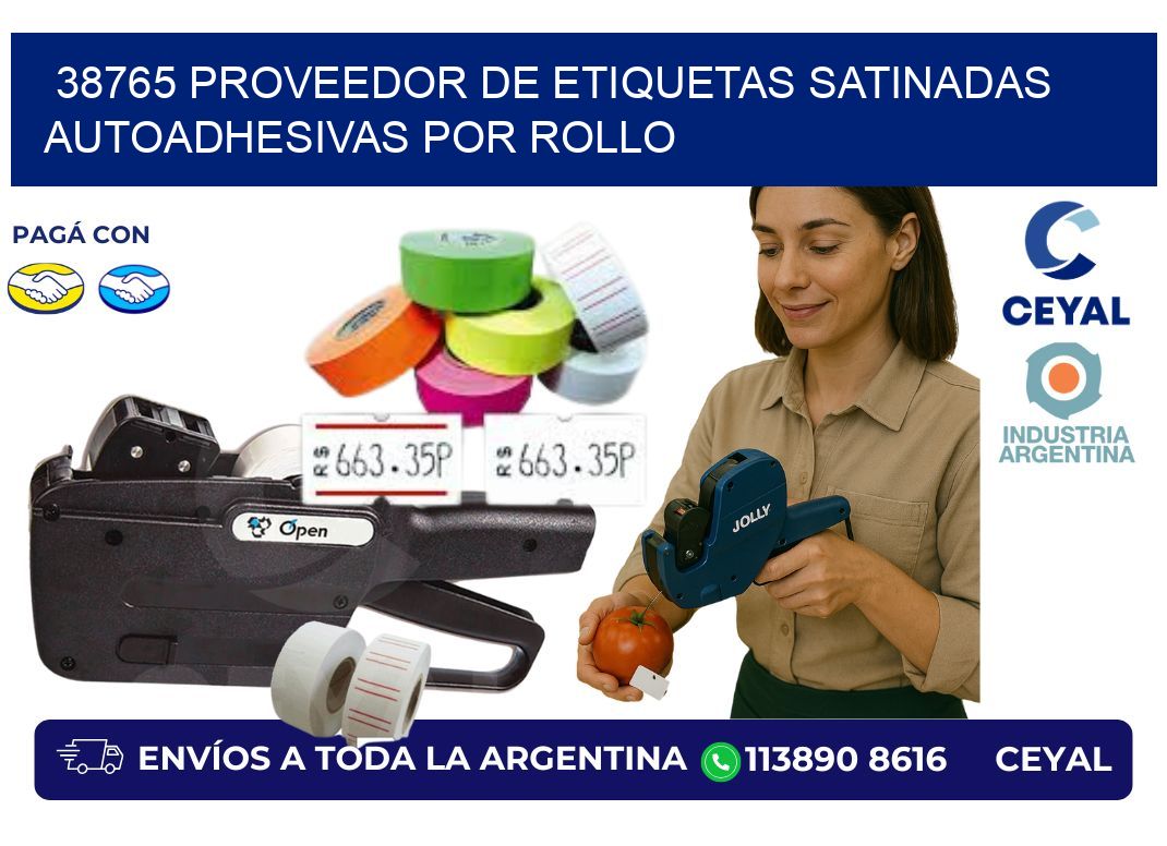 38765 proveedor de etiquetas satinadas autoadhesivas por rollo