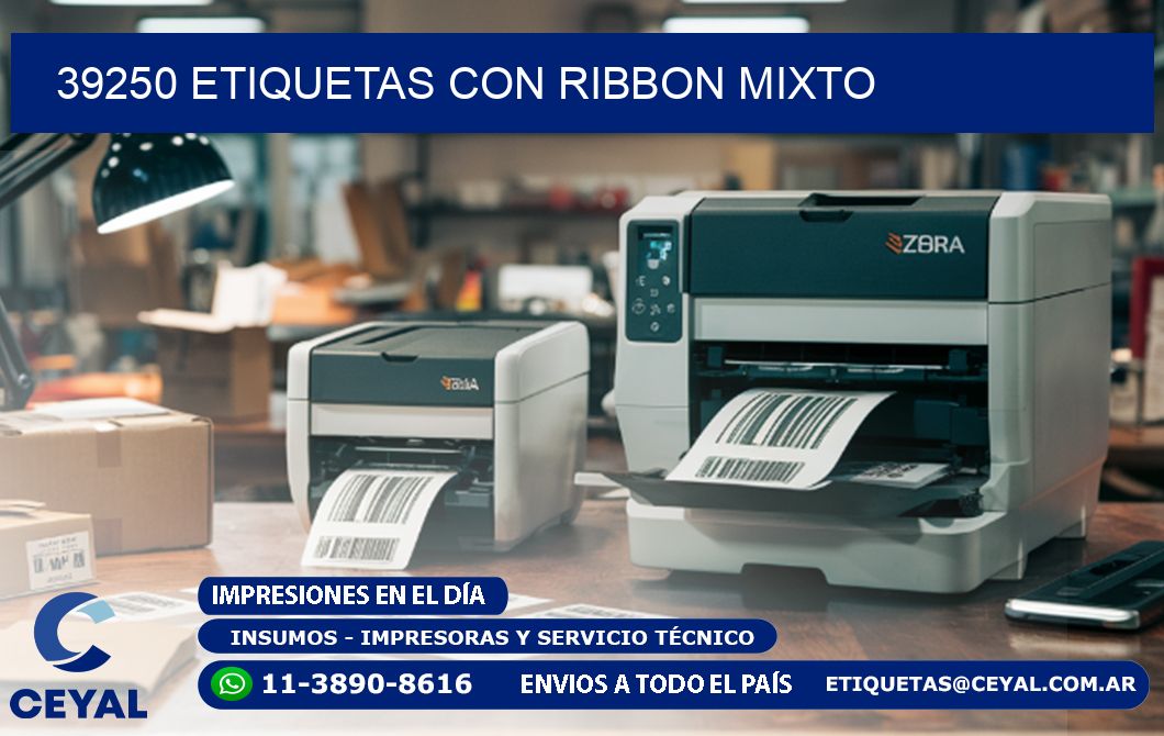 39250 etiquetas con ribbon mixto