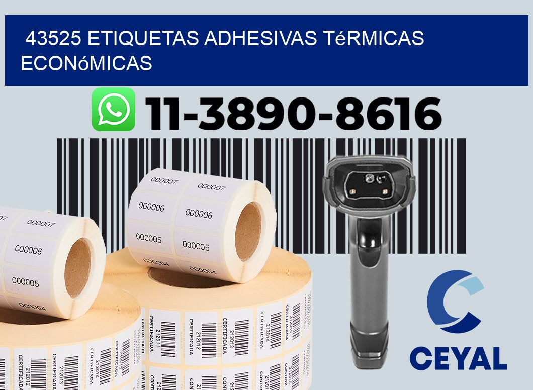 43525 etiquetas adhesivas térmicas económicas