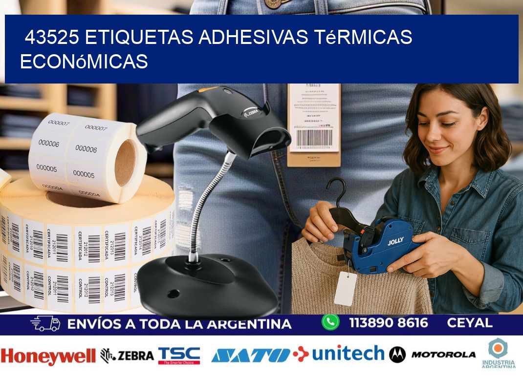 43525 etiquetas adhesivas térmicas económicas