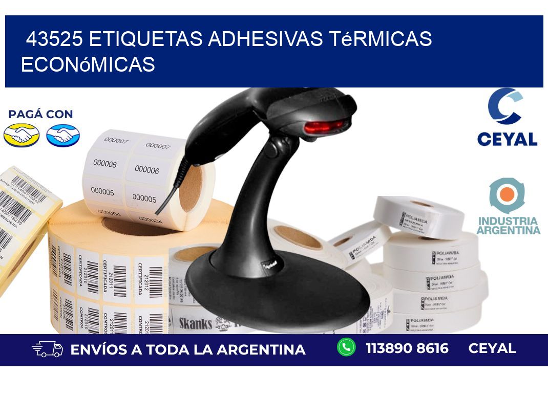 43525 etiquetas adhesivas térmicas económicas