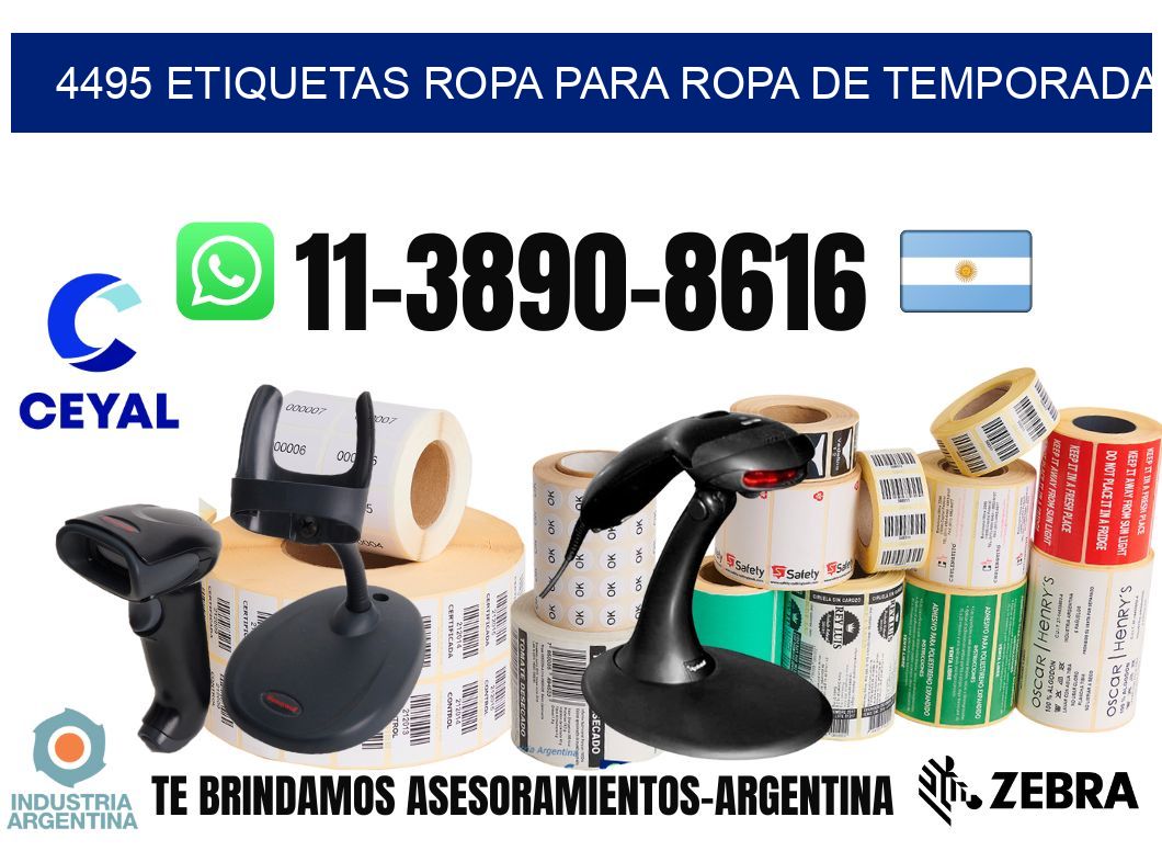 4495 Etiquetas ropa para ropa de temporada