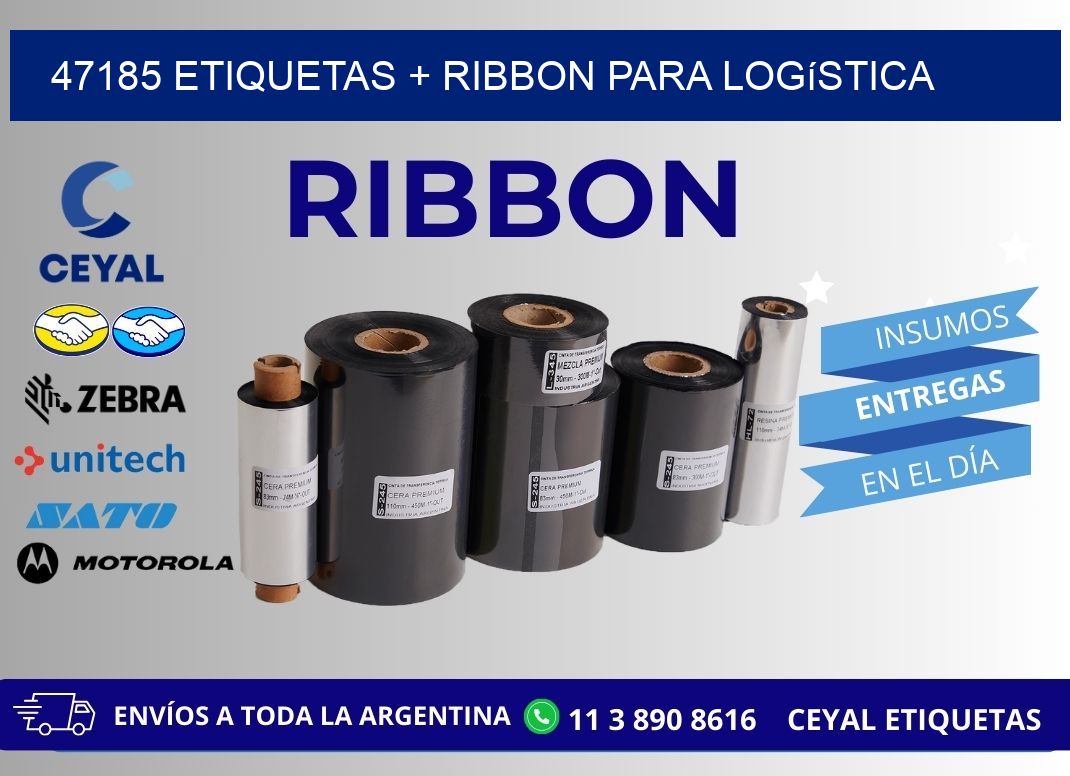 47185 etiquetas + ribbon para logística